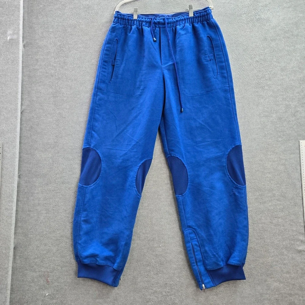 VINTAGE Air Jordan Men Activewear Pants Large Blue Sweatpants Logo Y2K READ